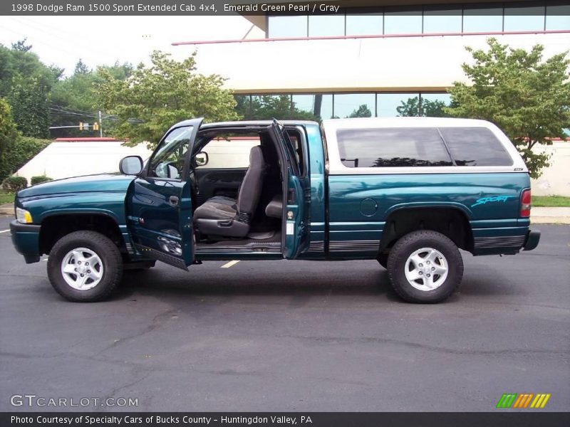 Emerald Green Pearl / Gray 1998 Dodge Ram 1500 Sport Extended Cab 4x4