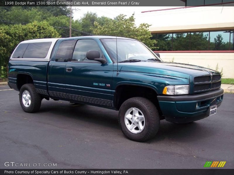 Emerald Green Pearl / Gray 1998 Dodge Ram 1500 Sport Extended Cab 4x4