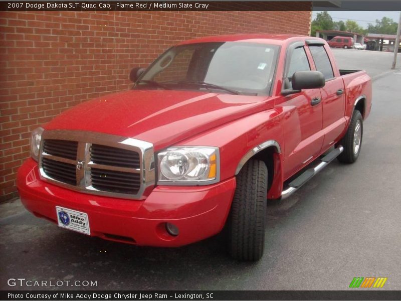 Flame Red / Medium Slate Gray 2007 Dodge Dakota SLT Quad Cab