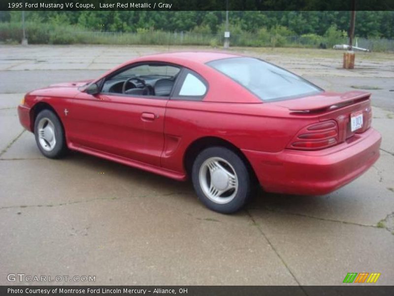 Laser Red Metallic / Gray 1995 Ford Mustang V6 Coupe