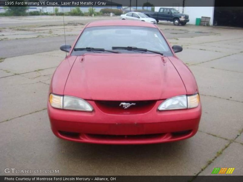 Laser Red Metallic / Gray 1995 Ford Mustang V6 Coupe