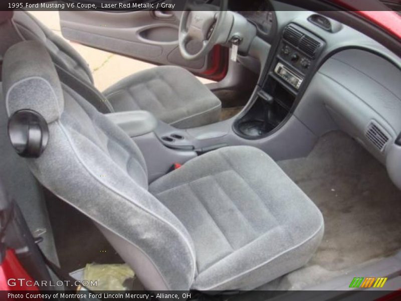 Laser Red Metallic / Gray 1995 Ford Mustang V6 Coupe