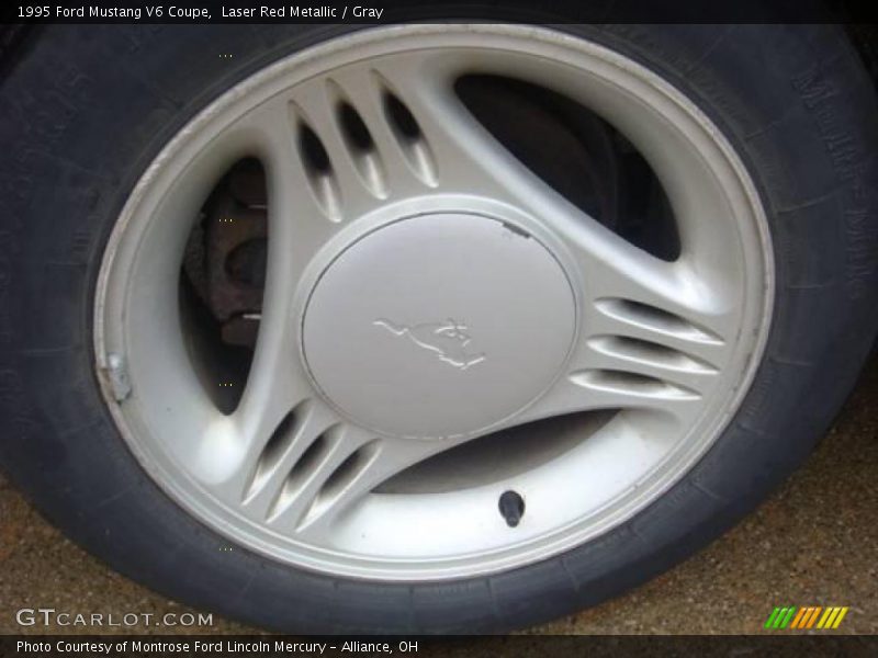 Laser Red Metallic / Gray 1995 Ford Mustang V6 Coupe