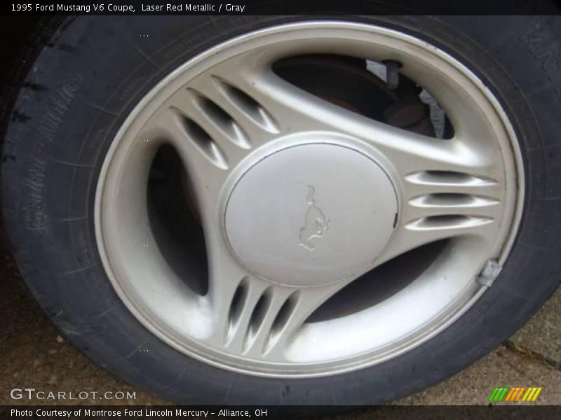 Laser Red Metallic / Gray 1995 Ford Mustang V6 Coupe