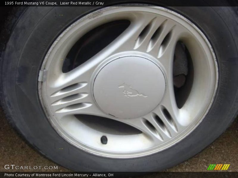 Laser Red Metallic / Gray 1995 Ford Mustang V6 Coupe