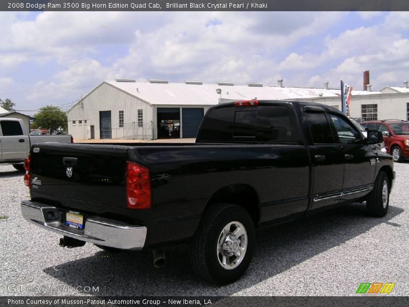 Brilliant Black Crystal Pearl / Khaki 2008 Dodge Ram 3500 Big Horn Edition Quad Cab