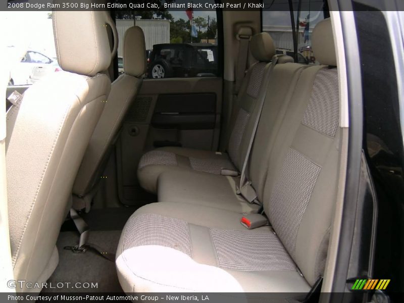 Brilliant Black Crystal Pearl / Khaki 2008 Dodge Ram 3500 Big Horn Edition Quad Cab