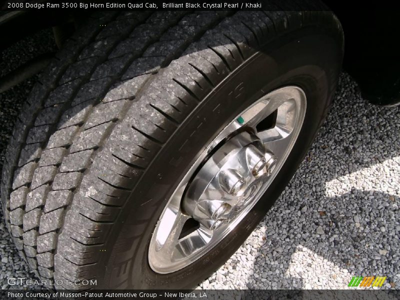 Brilliant Black Crystal Pearl / Khaki 2008 Dodge Ram 3500 Big Horn Edition Quad Cab