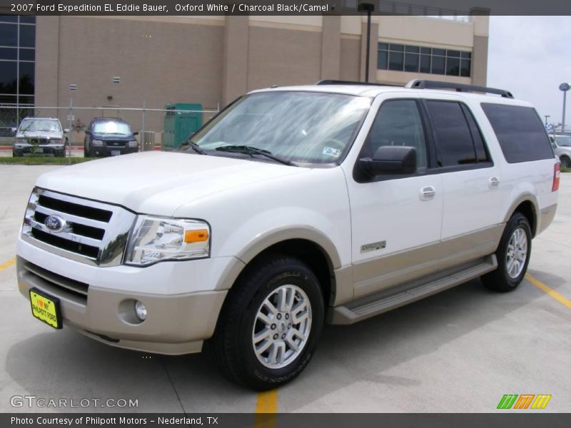 Oxford White / Charcoal Black/Camel 2007 Ford Expedition EL Eddie Bauer