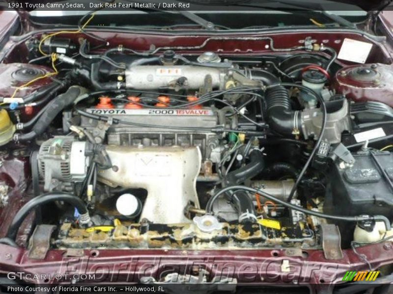 Dark Red Pearl Metallic / Dark Red 1991 Toyota Camry Sedan
