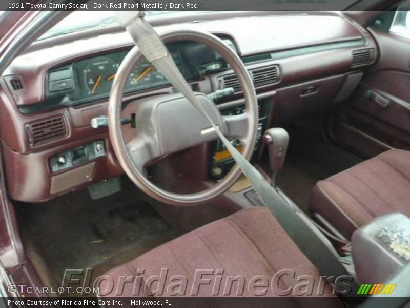 Dark Red Pearl Metallic / Dark Red 1991 Toyota Camry Sedan