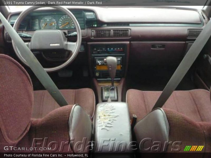 Dark Red Pearl Metallic / Dark Red 1991 Toyota Camry Sedan