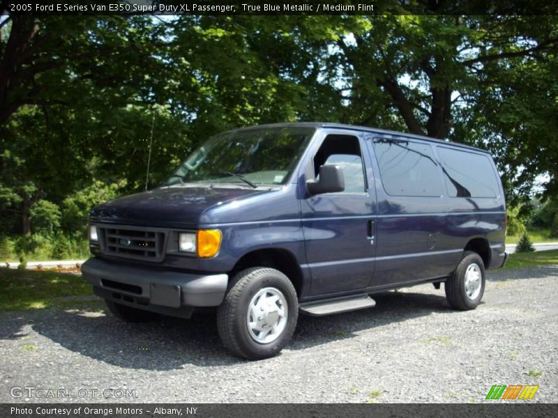 True Blue Metallic / Medium Flint 2005 Ford E Series Van E350 Super Duty XL Passenger