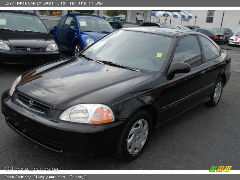 Black Pearl Metallic / Gray 1997 Honda Civic EX Coupe