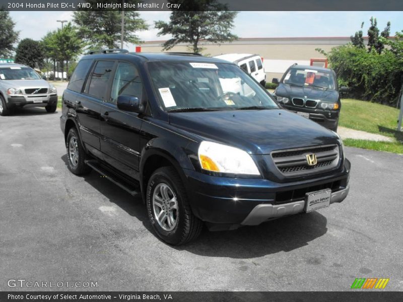 Midnight Blue Metallic / Gray 2004 Honda Pilot EX-L 4WD