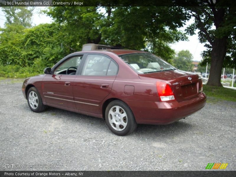 Cranberry / Beige 2001 Hyundai Elantra GLS