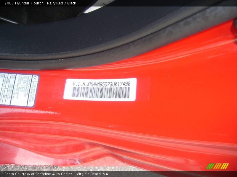 Rally Red / Black 2003 Hyundai Tiburon