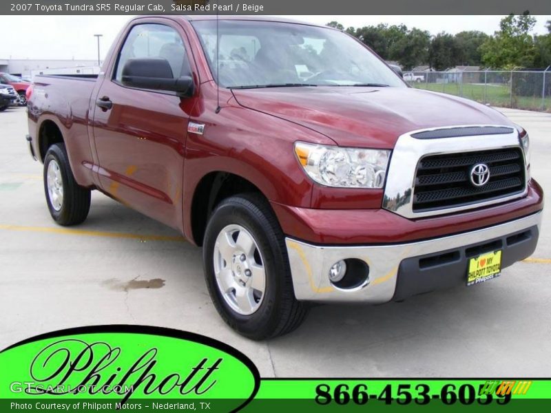 Salsa Red Pearl / Beige 2007 Toyota Tundra SR5 Regular Cab