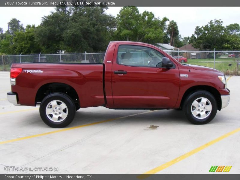 Salsa Red Pearl / Beige 2007 Toyota Tundra SR5 Regular Cab