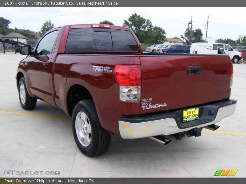 Salsa Red Pearl / Beige 2007 Toyota Tundra SR5 Regular Cab