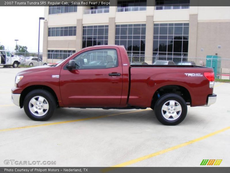 Salsa Red Pearl / Beige 2007 Toyota Tundra SR5 Regular Cab