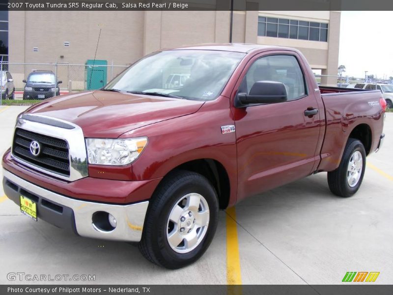 Salsa Red Pearl / Beige 2007 Toyota Tundra SR5 Regular Cab