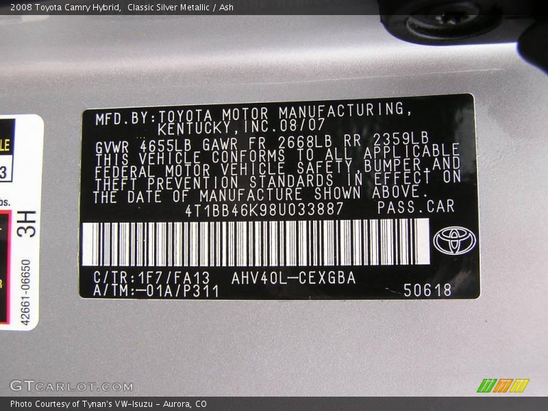 Classic Silver Metallic / Ash 2008 Toyota Camry Hybrid