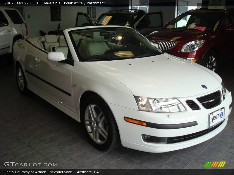 Polar White / Parchment 2007 Saab 9-3 2.0T Convertible