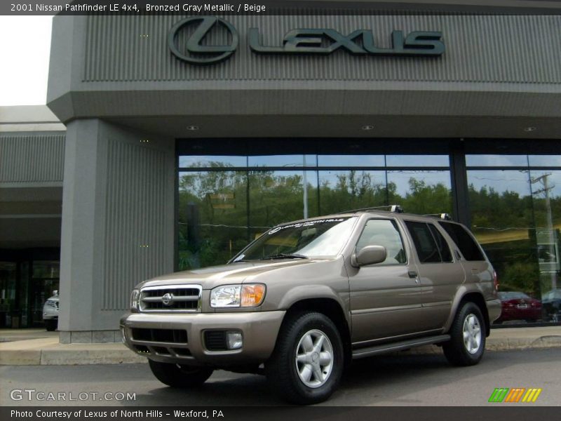 Bronzed Gray Metallic / Beige 2001 Nissan Pathfinder LE 4x4