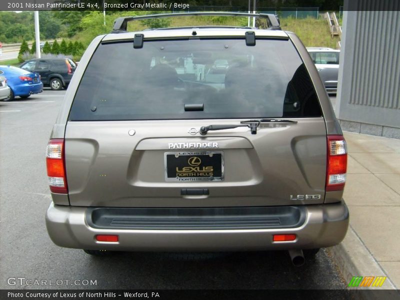 Bronzed Gray Metallic / Beige 2001 Nissan Pathfinder LE 4x4