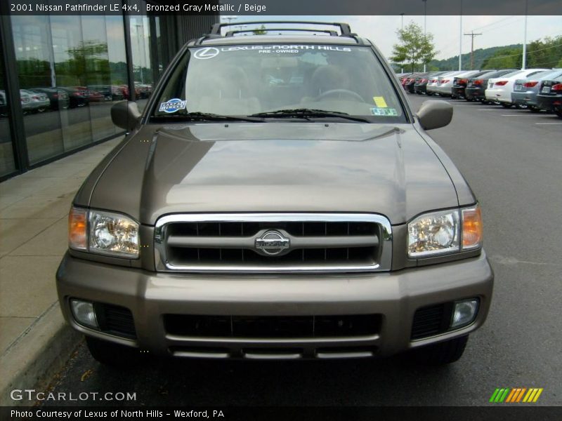 Bronzed Gray Metallic / Beige 2001 Nissan Pathfinder LE 4x4