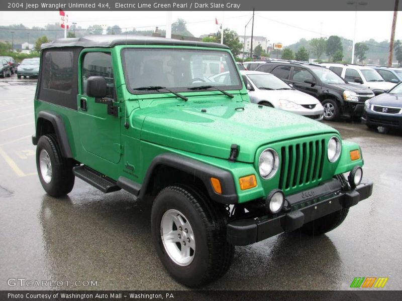 Electric Lime Green Pearl / Dark Slate Gray 2004 Jeep Wrangler Unlimited 4x4