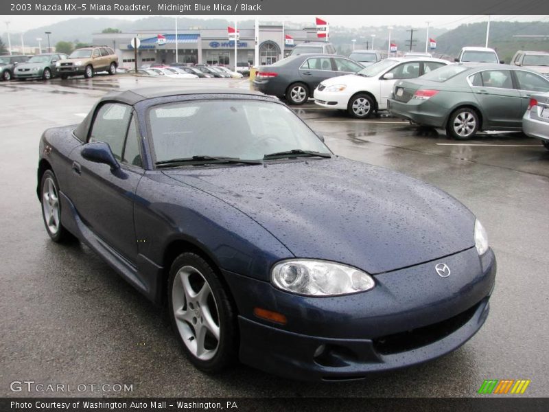 Midnight Blue Mica / Black 2003 Mazda MX-5 Miata Roadster
