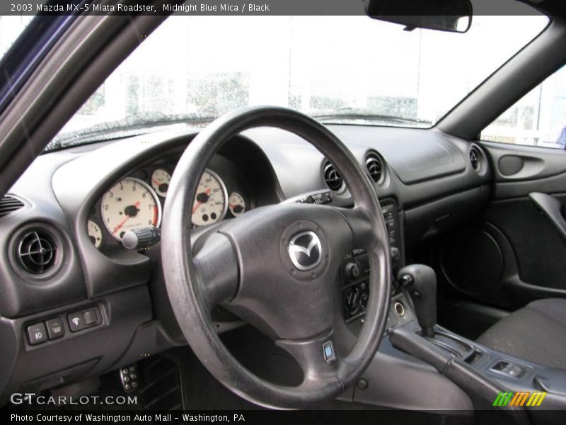 Midnight Blue Mica / Black 2003 Mazda MX-5 Miata Roadster