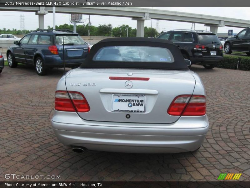 Brilliant Silver Metallic / Ash 2003 Mercedes-Benz CLK 430 Cabriolet