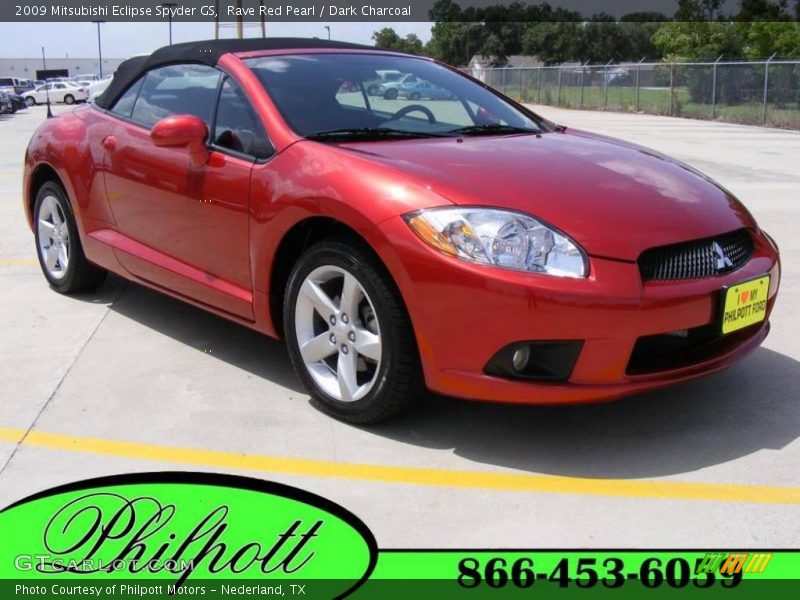 Rave Red Pearl / Dark Charcoal 2009 Mitsubishi Eclipse Spyder GS