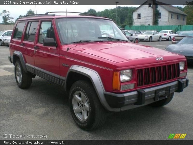 Flame Red / Grey 1995 Jeep Cherokee Country 4x4