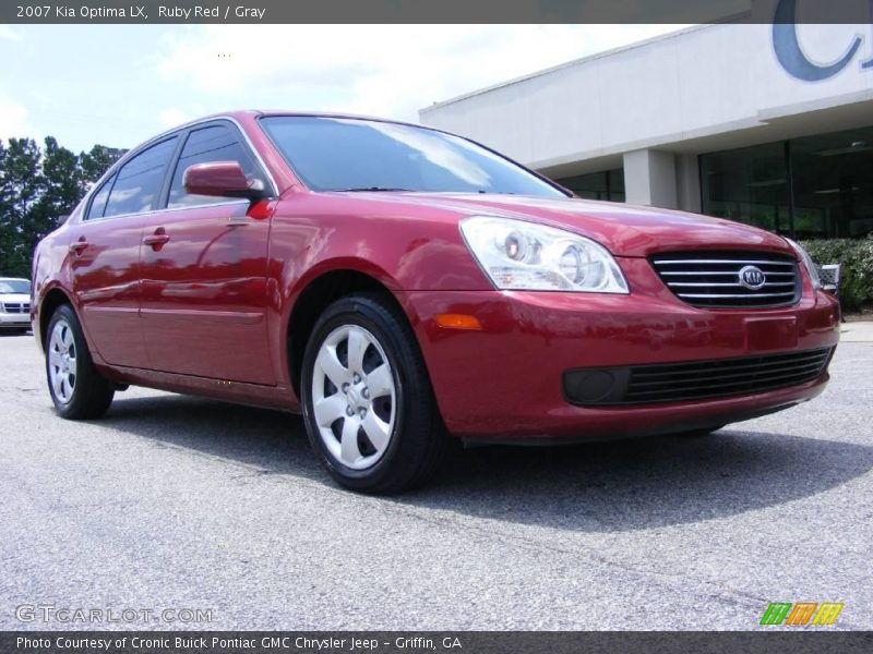Ruby Red / Gray 2007 Kia Optima LX