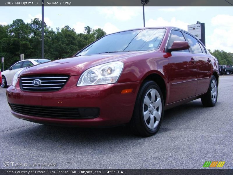 Ruby Red / Gray 2007 Kia Optima LX