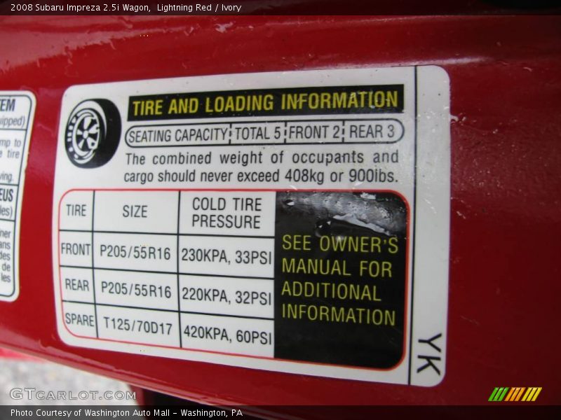 Lightning Red / Ivory 2008 Subaru Impreza 2.5i Wagon