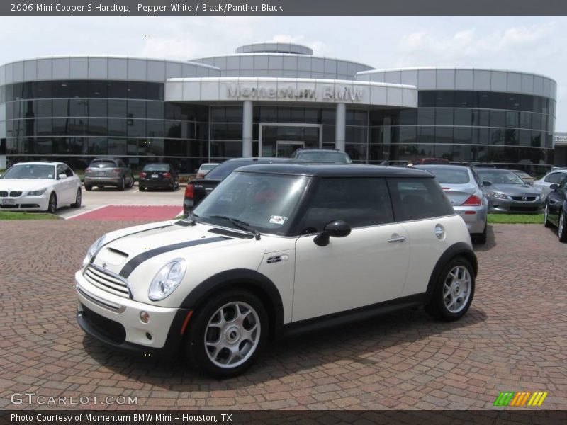 Pepper White / Black/Panther Black 2006 Mini Cooper S Hardtop