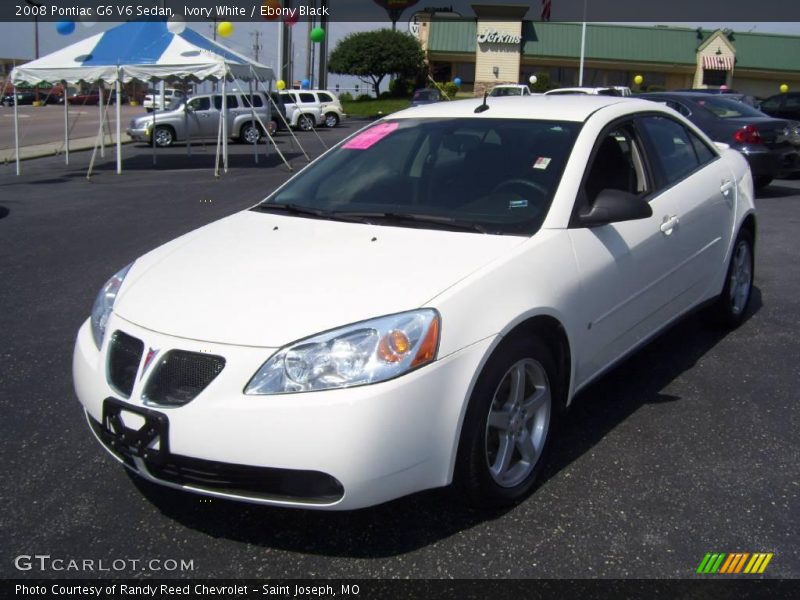 Ivory White / Ebony Black 2008 Pontiac G6 V6 Sedan