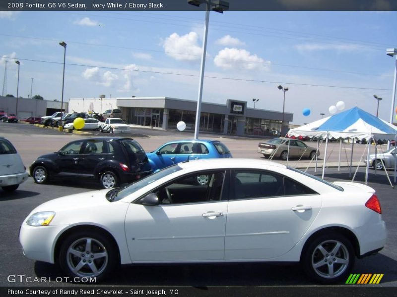 Ivory White / Ebony Black 2008 Pontiac G6 V6 Sedan