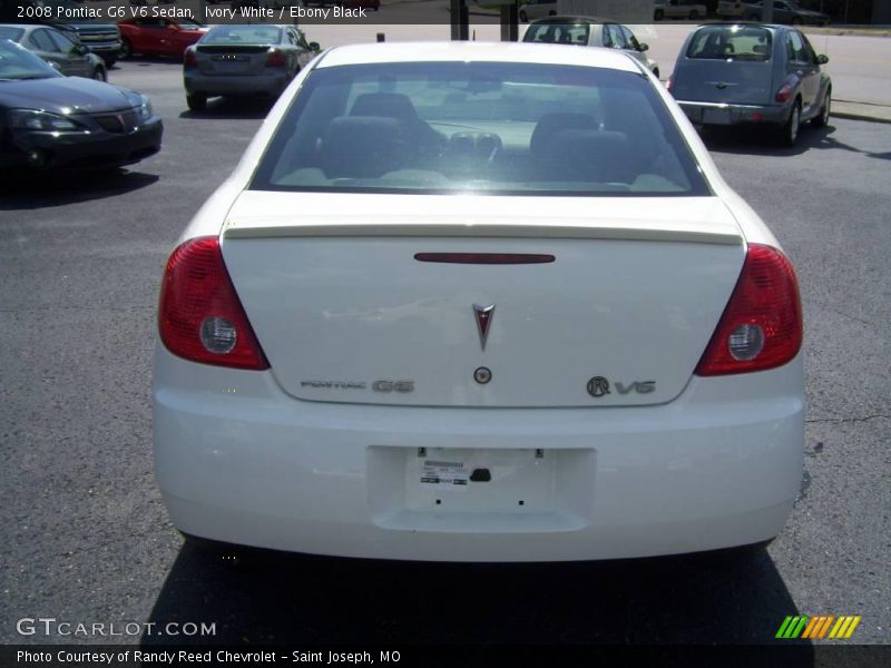 Ivory White / Ebony Black 2008 Pontiac G6 V6 Sedan