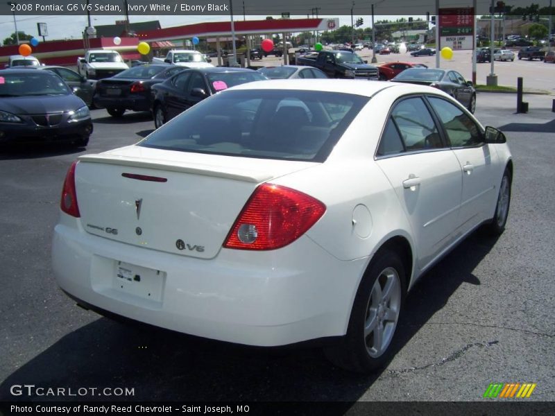 Ivory White / Ebony Black 2008 Pontiac G6 V6 Sedan