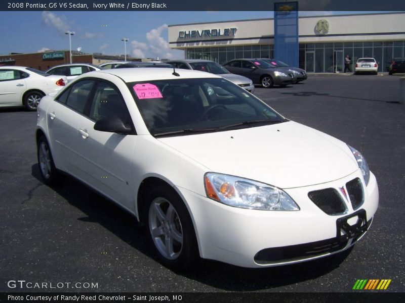 Ivory White / Ebony Black 2008 Pontiac G6 V6 Sedan