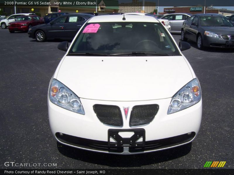 Ivory White / Ebony Black 2008 Pontiac G6 V6 Sedan