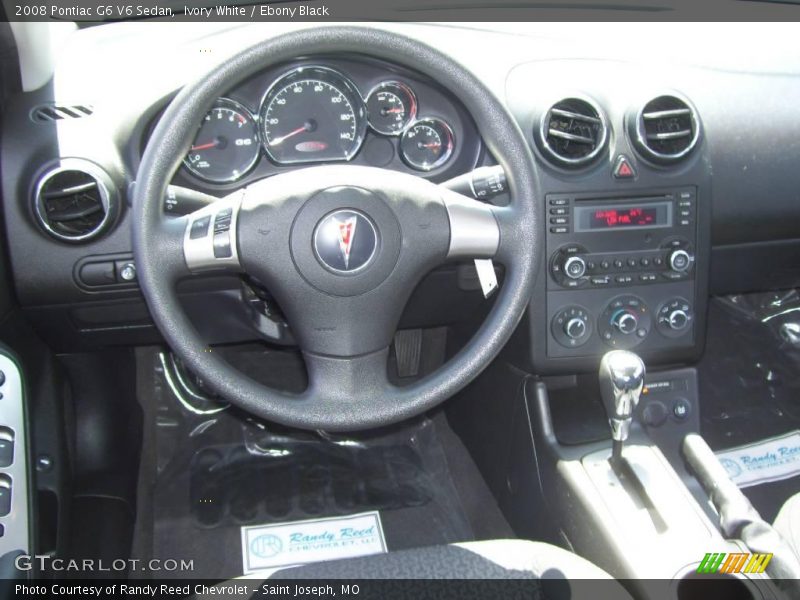 Ivory White / Ebony Black 2008 Pontiac G6 V6 Sedan