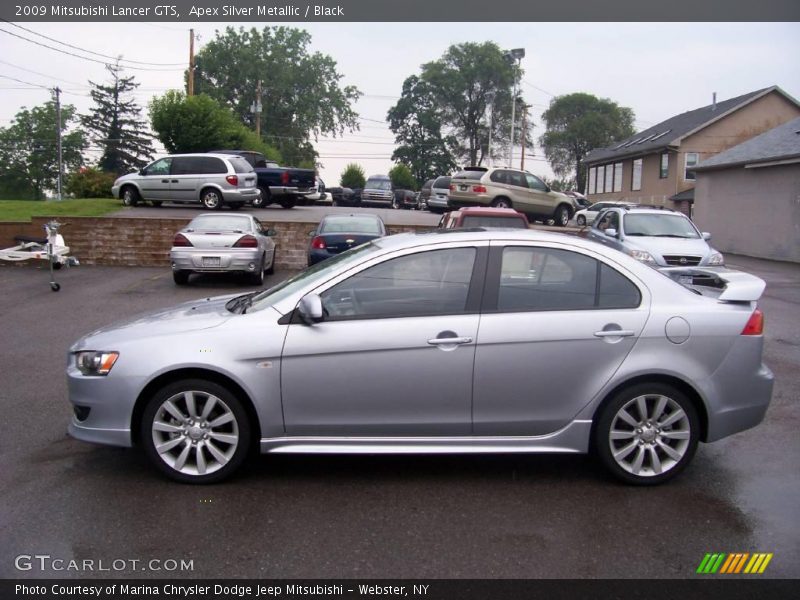 Apex Silver Metallic / Black 2009 Mitsubishi Lancer GTS