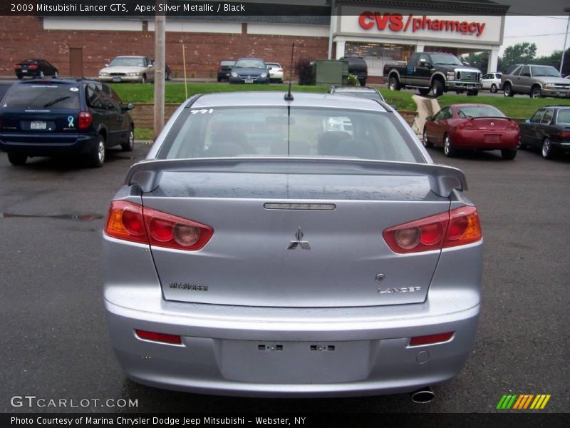 Apex Silver Metallic / Black 2009 Mitsubishi Lancer GTS